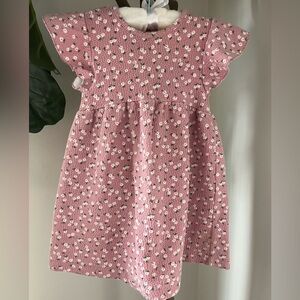 Zara Pink and White Floral Kids Dress